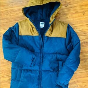 Old Navy Blue and Brown Hooded Jacket
